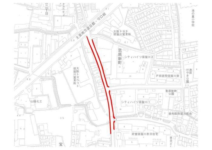 大阪トヨタLOGI&B-TEC株式会社の活動範囲が記された地図