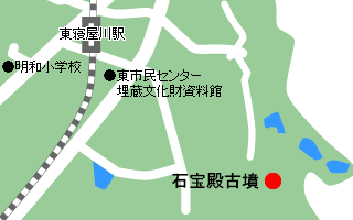 石宝殿古墳周辺の地図