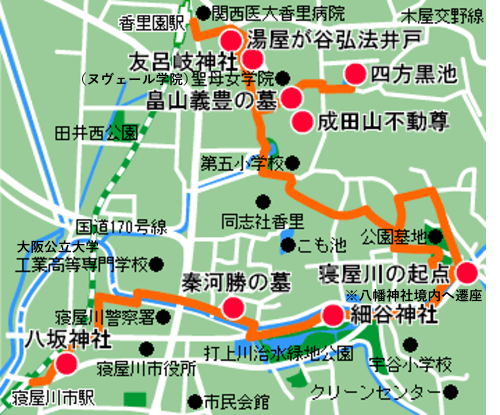 みどりの道コースの地図