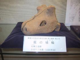 鹿の頭部(目・鼻・口・耳)の埴輪写真