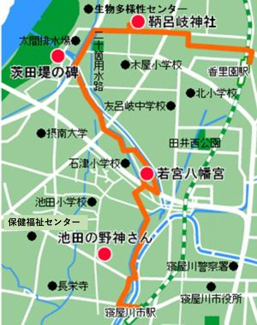 水路巡りコースの地図