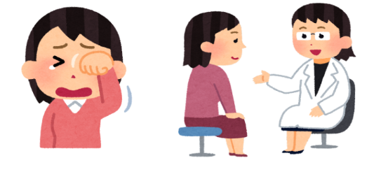 眼科診察を受ける人