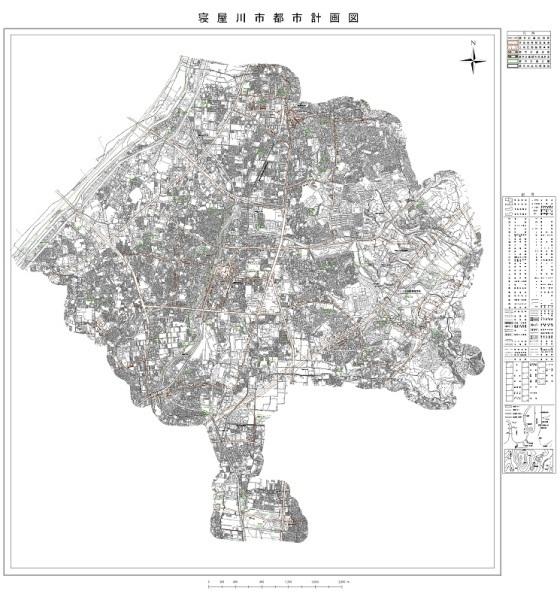 寝屋川市都市計画都市施設図(1万分の1)