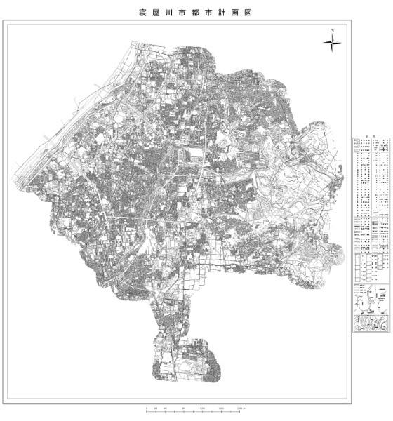 寝屋川市都市計画図(1万分の1)