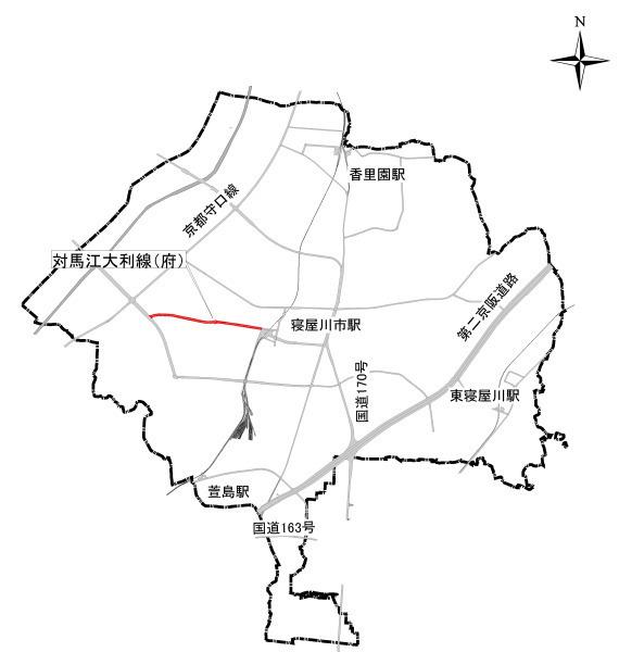 対馬江大利線位置図