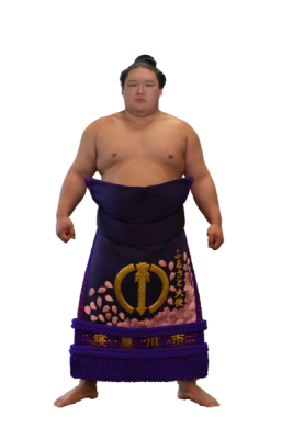 化粧まわしをつけている豪栄道豪太郎関の写真