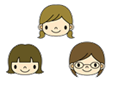 3人の女の子のイラスト