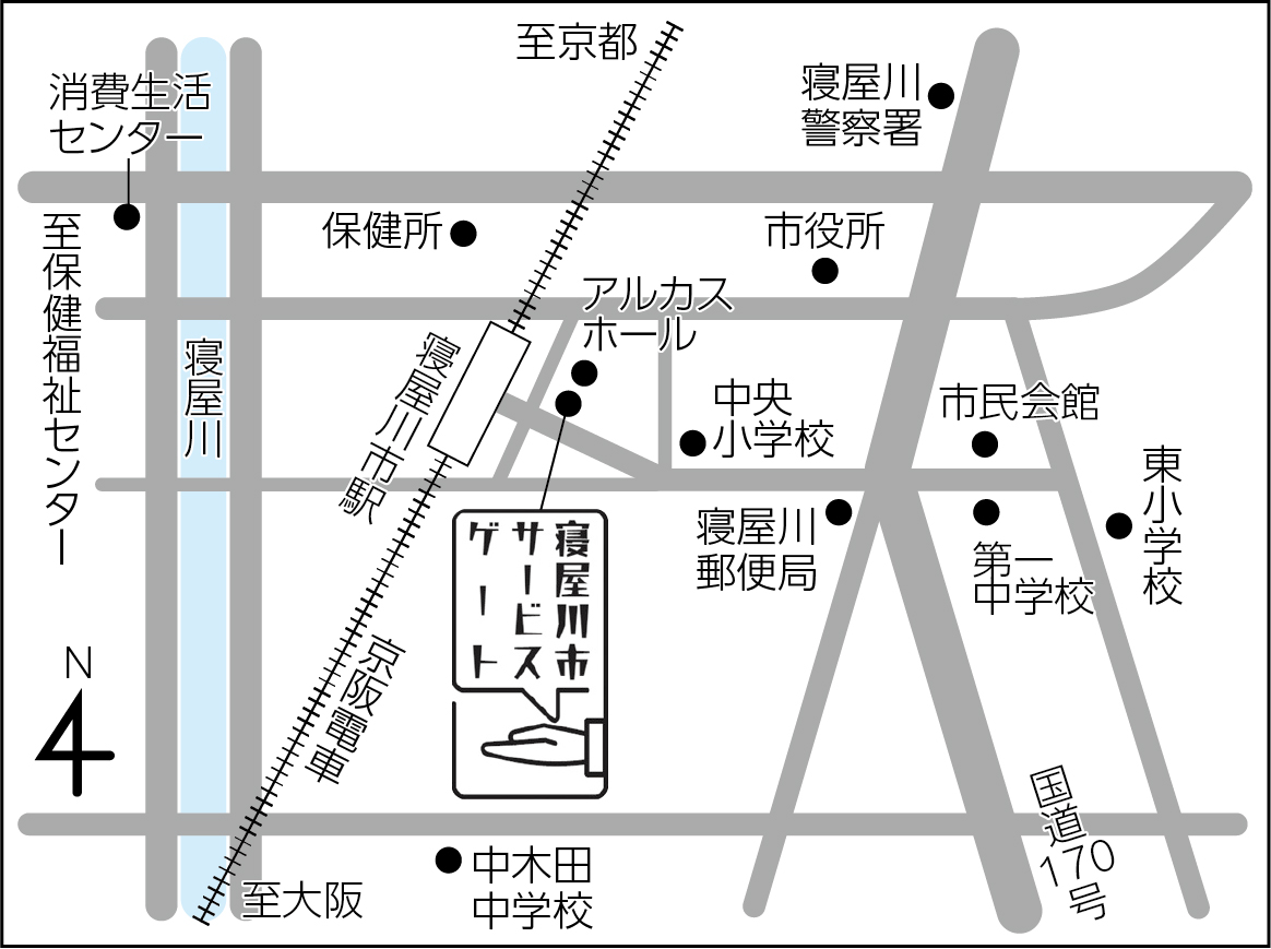 寝屋川市サービスゲート地図