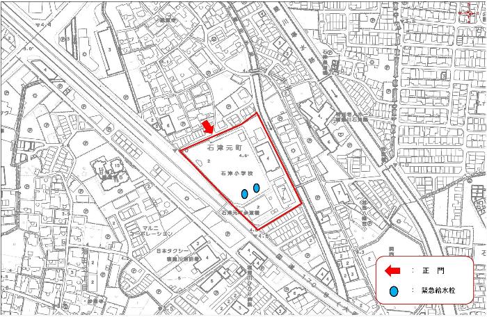 石津小学校の地図