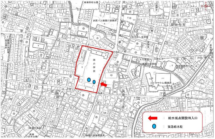 西小学校の地図