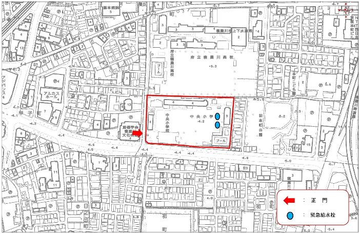 中央小学校の地図