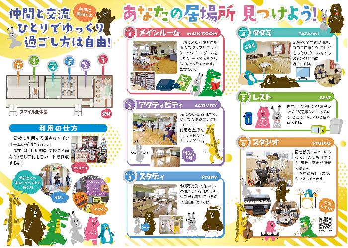 自分だけの居場所をスマイルで作ろう!と書かれたポスター
