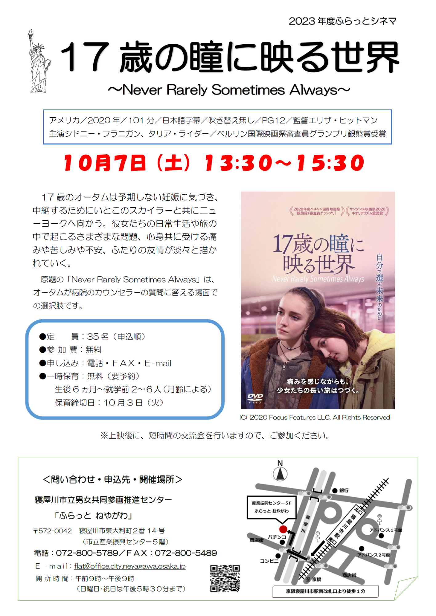 チラシ「17歳の瞳に映る世界~Never Rarely Sometimes Always(原題)~」