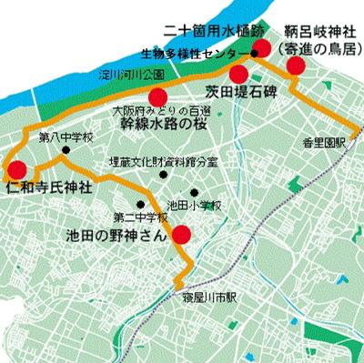 淀川コースの地図