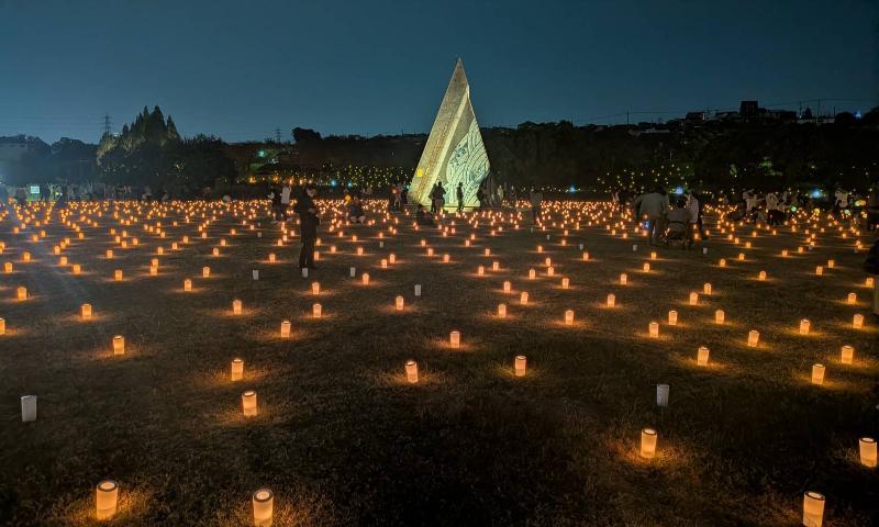 自然の火を利用したランタンの着火後の風景1