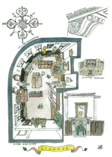 作品展で初入賞した芝川ビル2階の ブティックを描いた作品