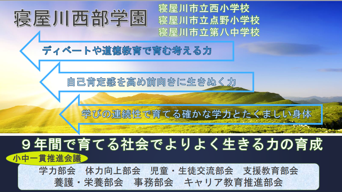第八中学校区小中一貫教育推進図