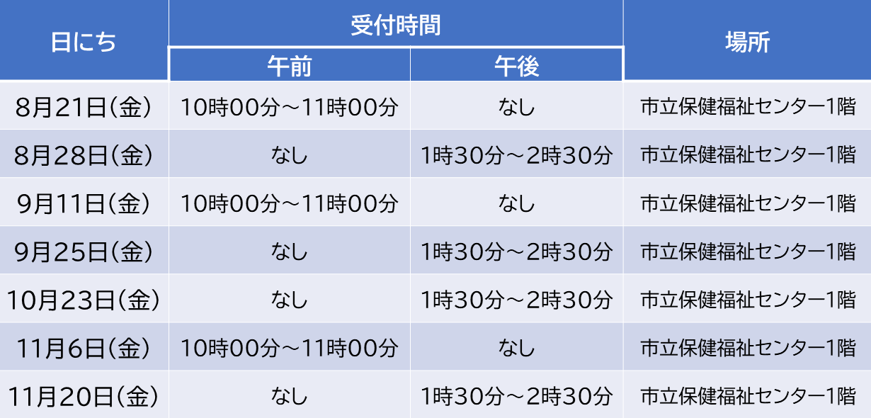 筋よう日8月から11月