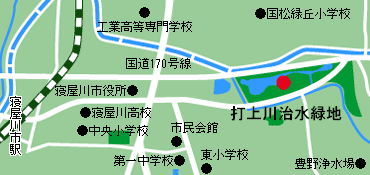打上川治水緑地の位置図