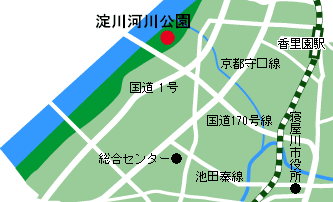 淀川河川公園の位置図