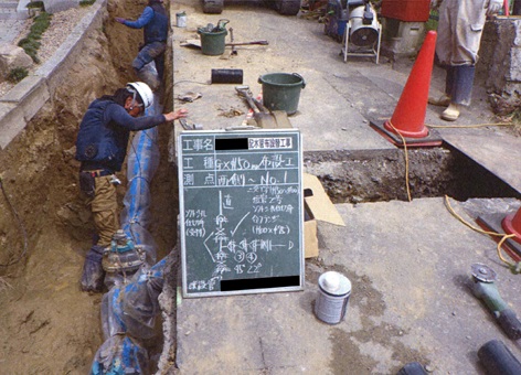耐震管の工事写真