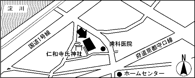 仁和寺集会所周辺の地図