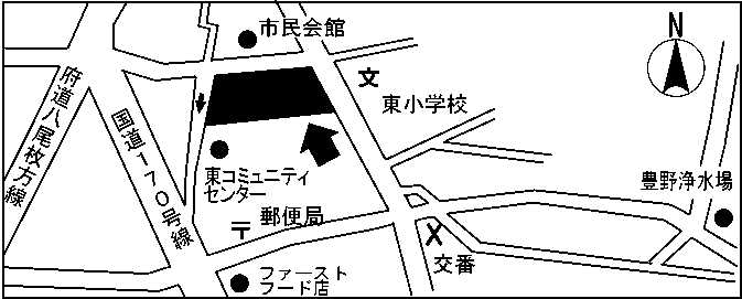 第一中学校周辺の地図